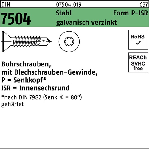 Bohrschraube DIN 7504 SEKO ISR P 4,8x50-T25 Stahl galv.verz. 250St.