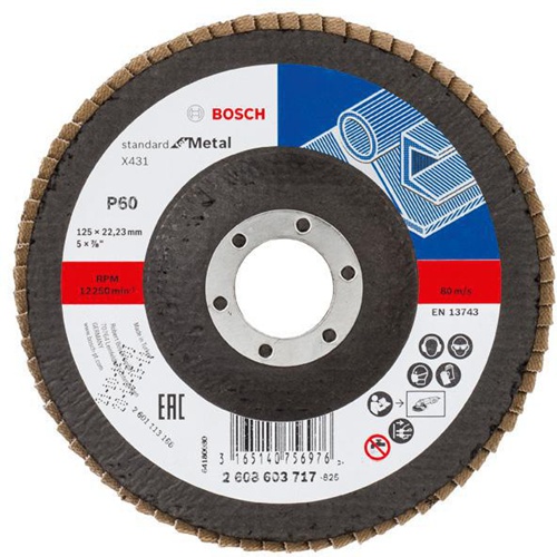 Bosch Fächerschleifscheibe X431 Standard for Metal Scheiben-D.125mm Körn.60 Glasgewebe