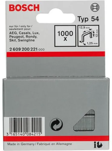 Bosch Flachdrahtklammer Typ 54 BxL 12,9x12mm Dicke 1,25mm 1000 St