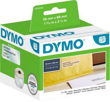 DYMO Adressetikett S0722410 36x89mm transparent 260 St./Rl.