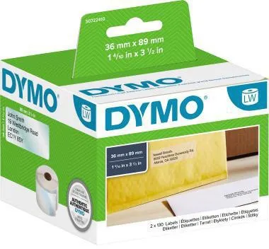 DYMO Adressetikett S0722410 36x89mm transparent 260 St./Rl.