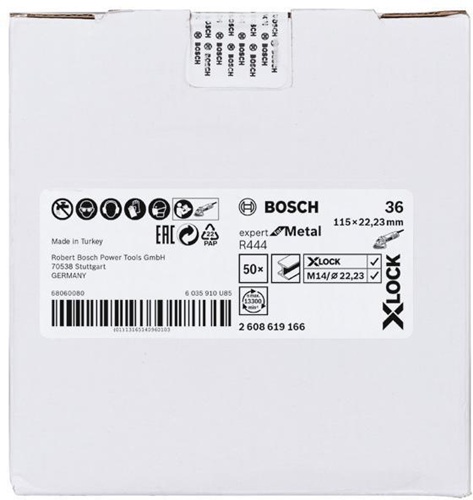 Bosch Fiberschleifscheibe X-LOCK R444 Expert for Metal D.115mm Körnung 36