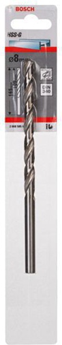 Bosch Metallbohrer HSS-G DIN340 Arbeits-L.109mm D.8mm L.165mm Typ N