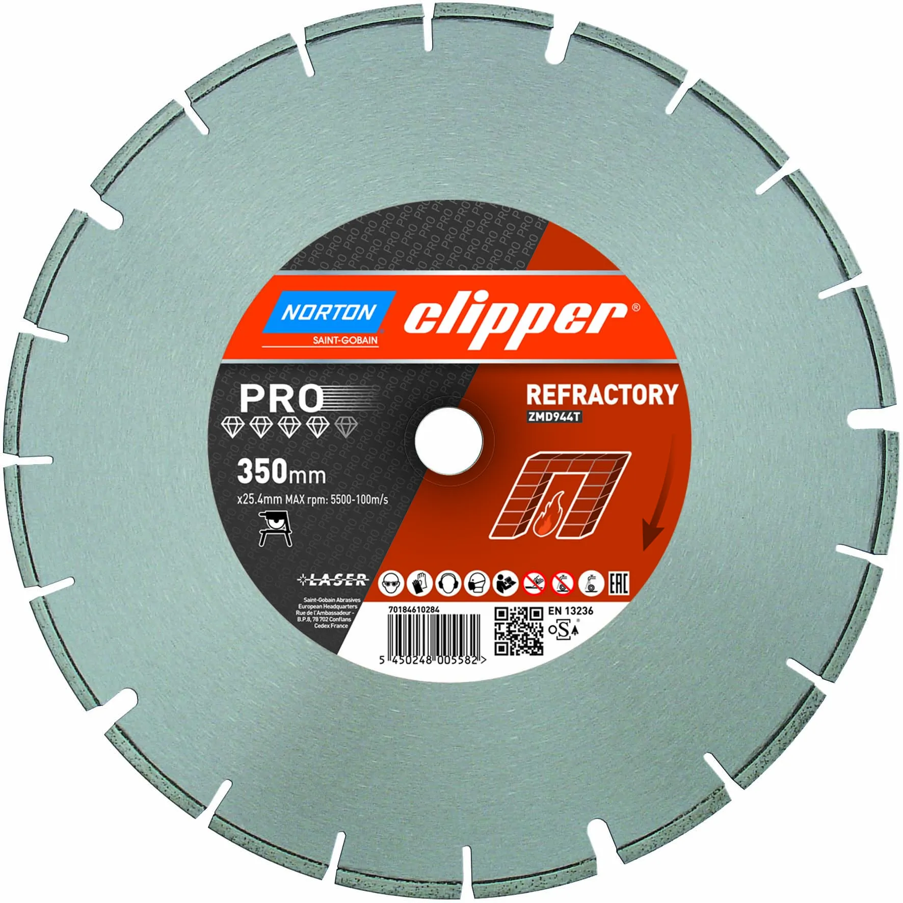 Norton Clipper Diamanttrennscheibe Pro ZMD 944T - 500  x  25,4 mm