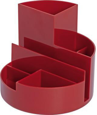 MAUL Stifteköcher 4117625 rund 6Fächer Kunststoff rot