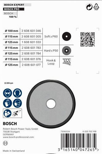 Bosch Stützteller PRO D.100mm m.Flanschgewinde M10 Drehzahl 15.300 1/min