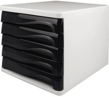 helit Schubladenbox economy H6129498 DIN A4-C4 l.gr/sw
