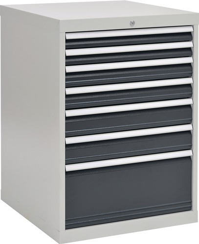 Schubladenschrank H1019xB705xT736mm grau/anthr. 2x75,2x100,2x125,1x300mm Schubl.