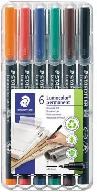STAEDTLER Folienstift Lumocolor 318 WP6 0,6mm sort. 6 St./Pack.