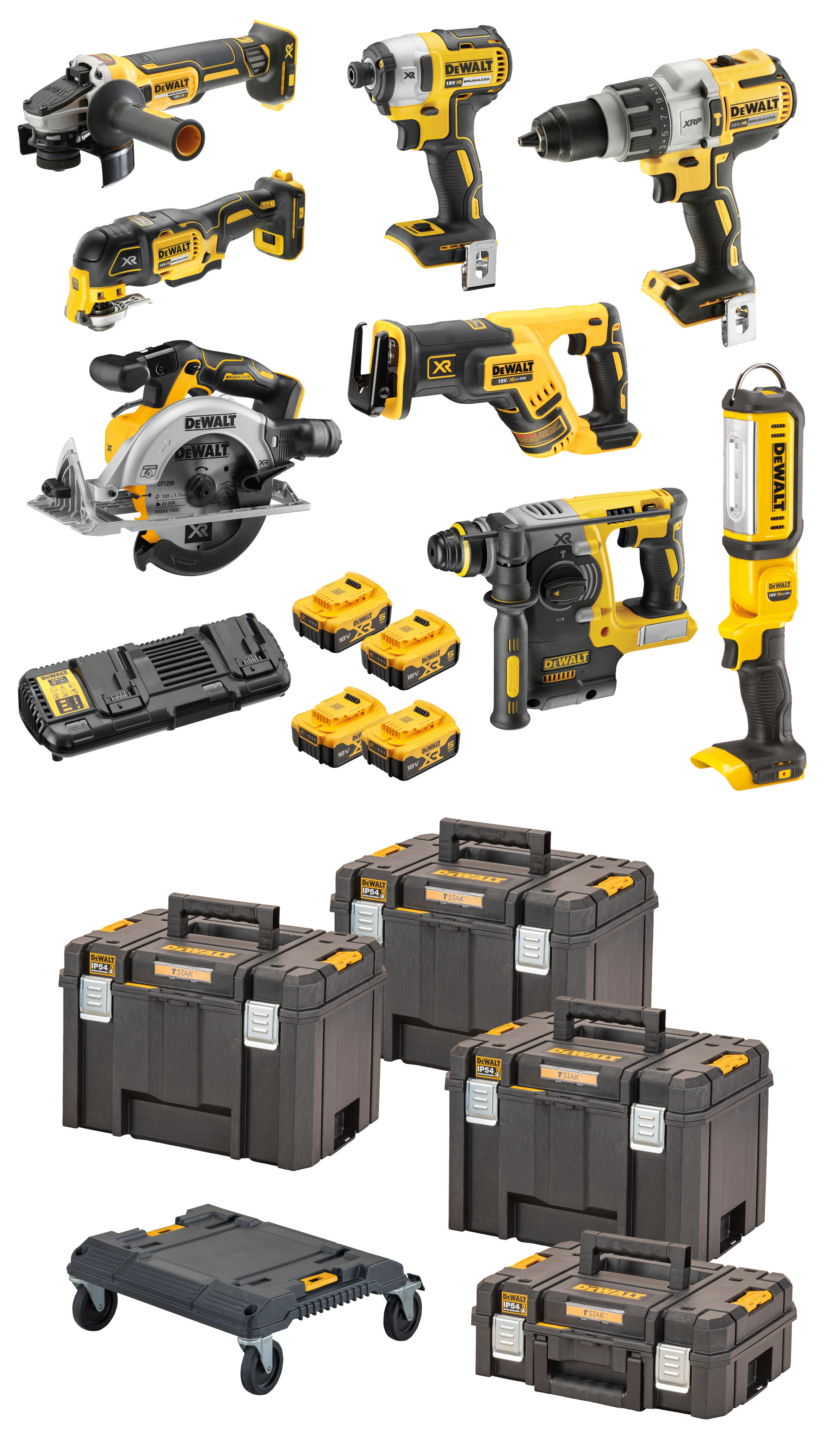 DEWALT DCK853P4T-QW Akku-Schlagbohrschrauber-Set 18 V / 5 Ah