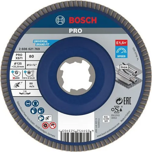 Bosch Fächerschleifscheibe PRO X571 D.125mm K80 gewinkelt X-LOCK
