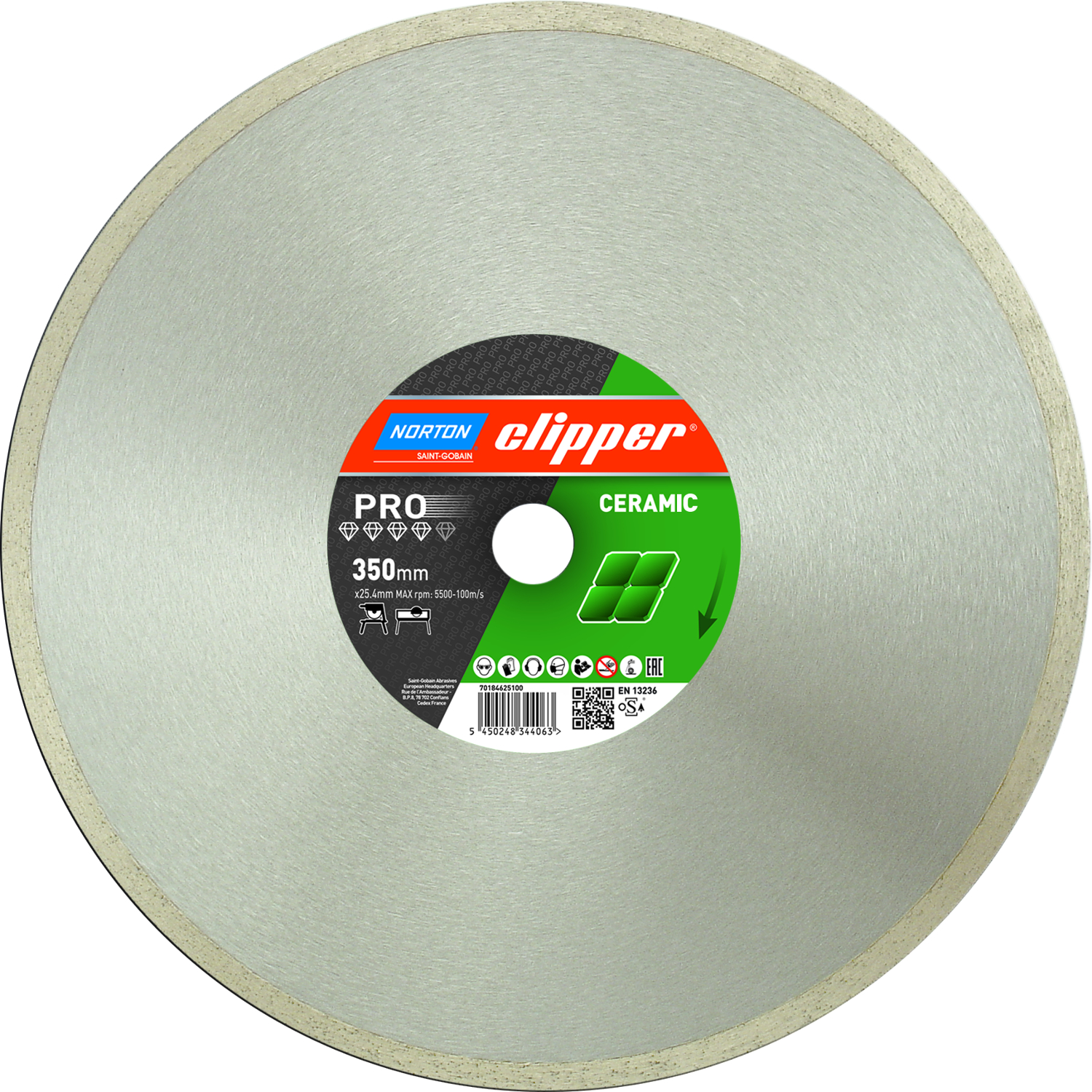 Norton Clipper Diamanttrennscheibe Pro Ceramic - 300  x  25,4 mm