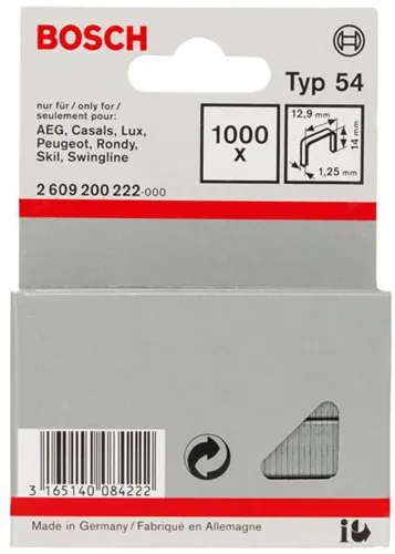 Bosch Flachdrahtklammer Typ 54 BxL 12,9x14mm Dicke 1,25mm 1000 St