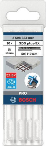 Bosch Hammerbohrer PRO Arbeits-L.50mm D.5mm L.110mm SDS plus-5X 