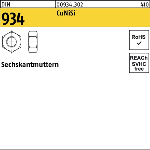 Sechskantmutter DIN 934 M12 CuNiSi 100 Stück