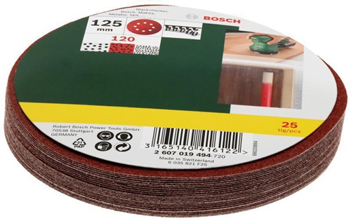 Bosch Schleifblattset 25-tlg.LxBxH 130x130x20mm ungelocht f.Exzenterschleifer 