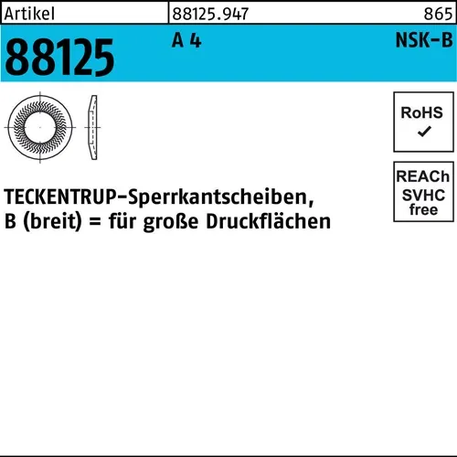 Sperrkantscheibe R 88125 NSK-B 8 A 4 500 Stück TECKENTRUP