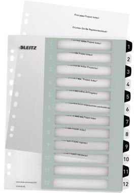 Leitz Register 12160000 DIN A4 1-12 schwarz