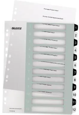 Leitz Register 12160000 DIN A4 1-12 schwarz