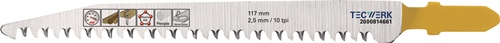 TECWERK Stichsägeblatt Gesamt-L.117mm Zahnt.2,5mm S.1,45mm HCS 5 St./Karte
