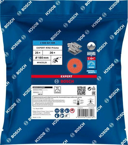 Bosch Fiberscheibe EXPERT R782 Prisma Ceramic D.180mm Körnung 36 X-LOCK