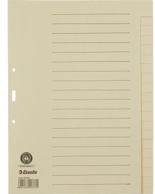 Esselte Register 621006 blanko DIN A4 20Bl. Papier chamois