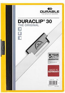 DURABLE Klemmmappe DURACLIP 30 220004 DIN A4 Hartfolie gelb