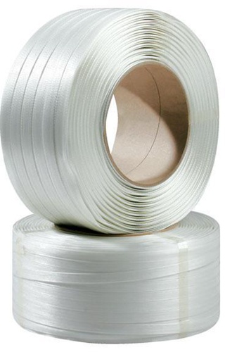 Umreifungsband Breite 19mm L.600lfm 60 SCC Polyester weiß Reißfestigkeit 500kp