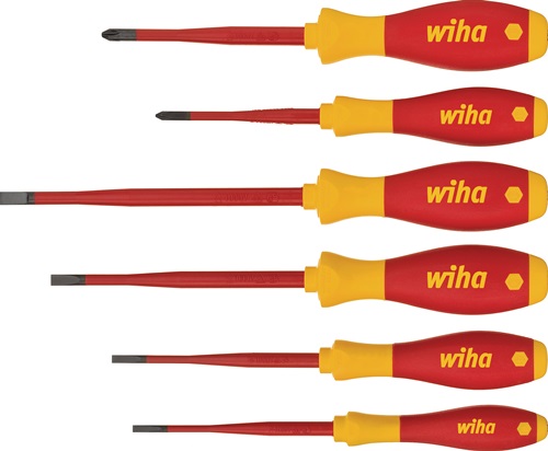 Schraubendrehersatz 3201 K6 6-tlg.Schlitz/PH slim fix VDE WIHA