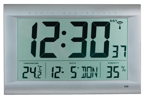 Funk-Digitaluhr Funkuhr Ku.mattsilber 1,5V Zahlen
