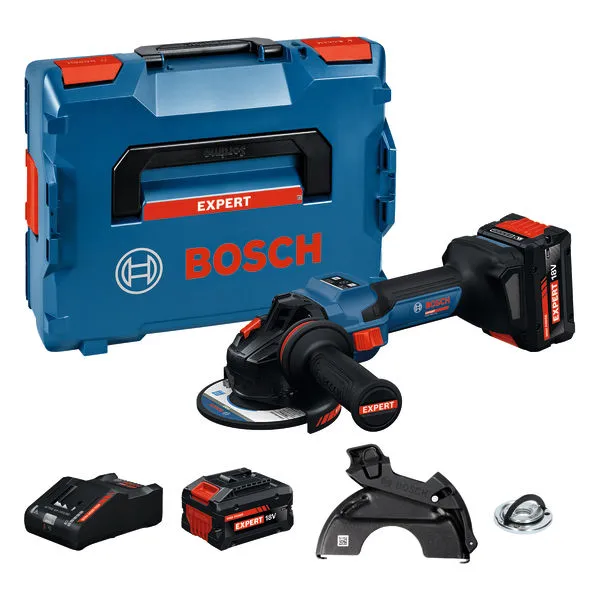 Bosch EXPERT Winkelschleifer EXWS18V-15S,  2 x EXBA18V-80