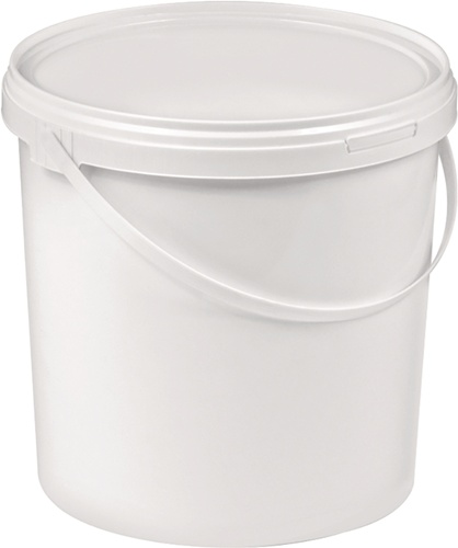 Eimer 10l PP weiß Bügelgr.u.Stülpdeckel D.270mm H.265mm