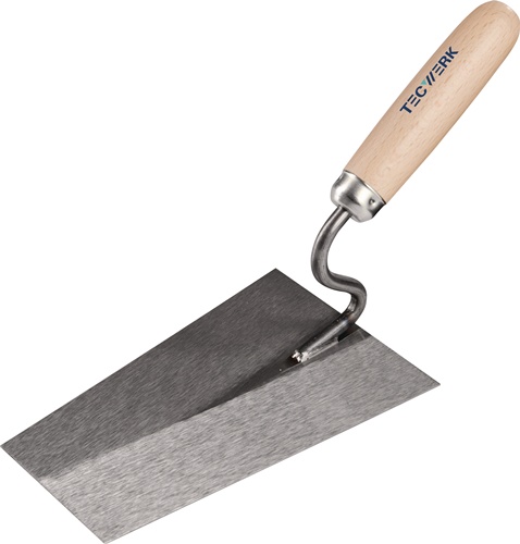 TECWERK Maurerkelle L.180mm B.125mm m.Buchenholzheft,S-Hals gehär.Stahl,geschl.