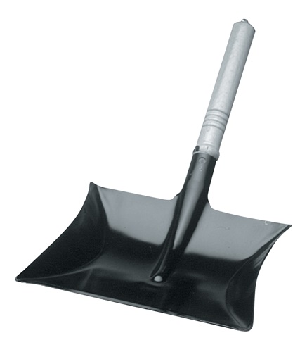 Kehrschaufel m.Holzgr.Kappe/Ring Bl.L220xB230mm Metall schwarz lack.