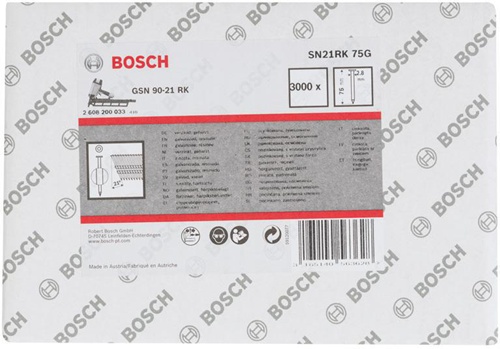 Bosch Rundkopfstreifennagel SN21RK 75G Kopf-D.7mm L.75mm Schaft-D.2,8mm glatt verzinkt