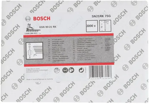 Bosch Rundkopfstreifennagel SN21RK 75G Kopf-D.7mm L.75mm Schaft-D.2,8mm glatt verzinkt