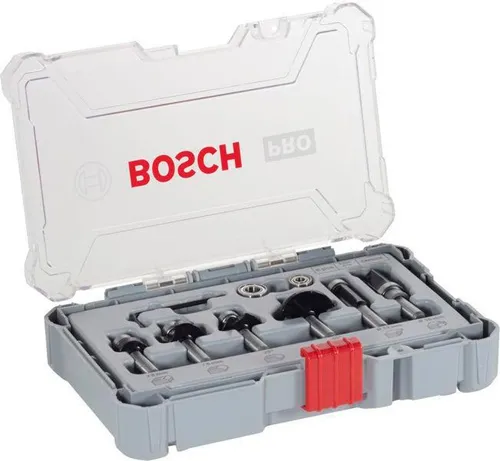 Bosch Kantenfräser-Set 6tlg. Arbeits-L.10mm D.19mm L.51mm R.3mm 8mm Schaft