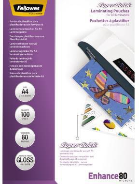 Laminierfolie Super Quick A4 80mic Querfomat 100 St./Pack.