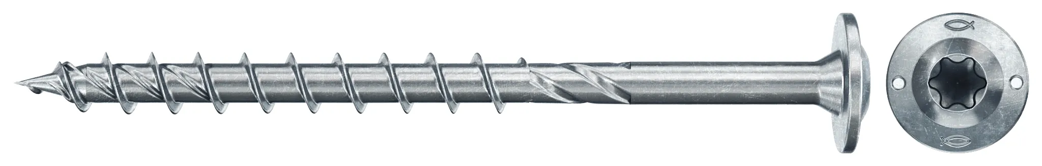 fischer PowerFast FPF II WTP 6,0 x 60 BC 100 Tellerkopf mit Innenstern TX Teilgewinde galvanisch verzinkt, blau passiviert