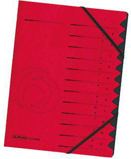 Herlitz Ordnungsmappe 10843324 DIN A4 12 Fächer Karton rot