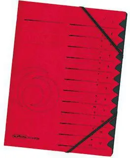 Herlitz Ordnungsmappe 10843324 DIN A4 12 Fächer Karton rot