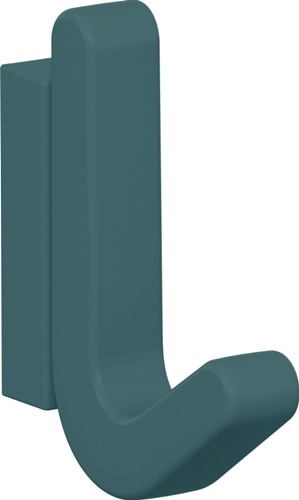 Einzelhaken Ser.477 matt,elastisch Ku.(TPU) 55 aquablau H.68mm HEWI