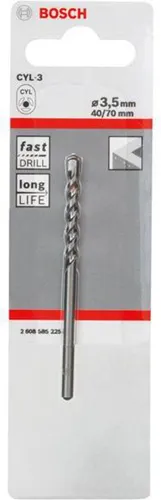 Bosch Betonbohrer Silver Percussion CYL-3 D.3,5mm Arbeits-L.40mm L.70mm Schaft-D.3,3mm
