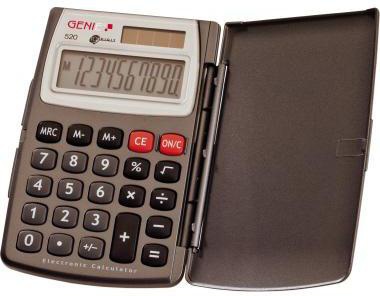GENIE® Taschenrechner 520 10-stellig mit Klappdeckel grau