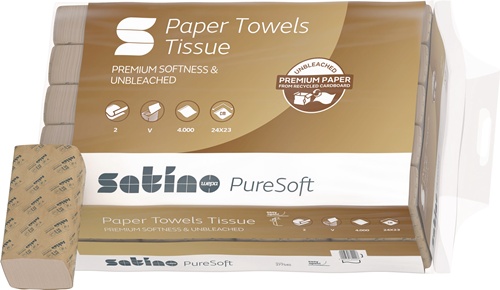 Handtuchpapier Satino PureSoft 277540 2-lag.soft beige L.ca.230 mmxB.ca.240mm Kr
