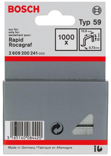Bosch Feindrahtklammer Typ 59 BxL 10,6x10mm Dicke 0,72mm 1000er Pack