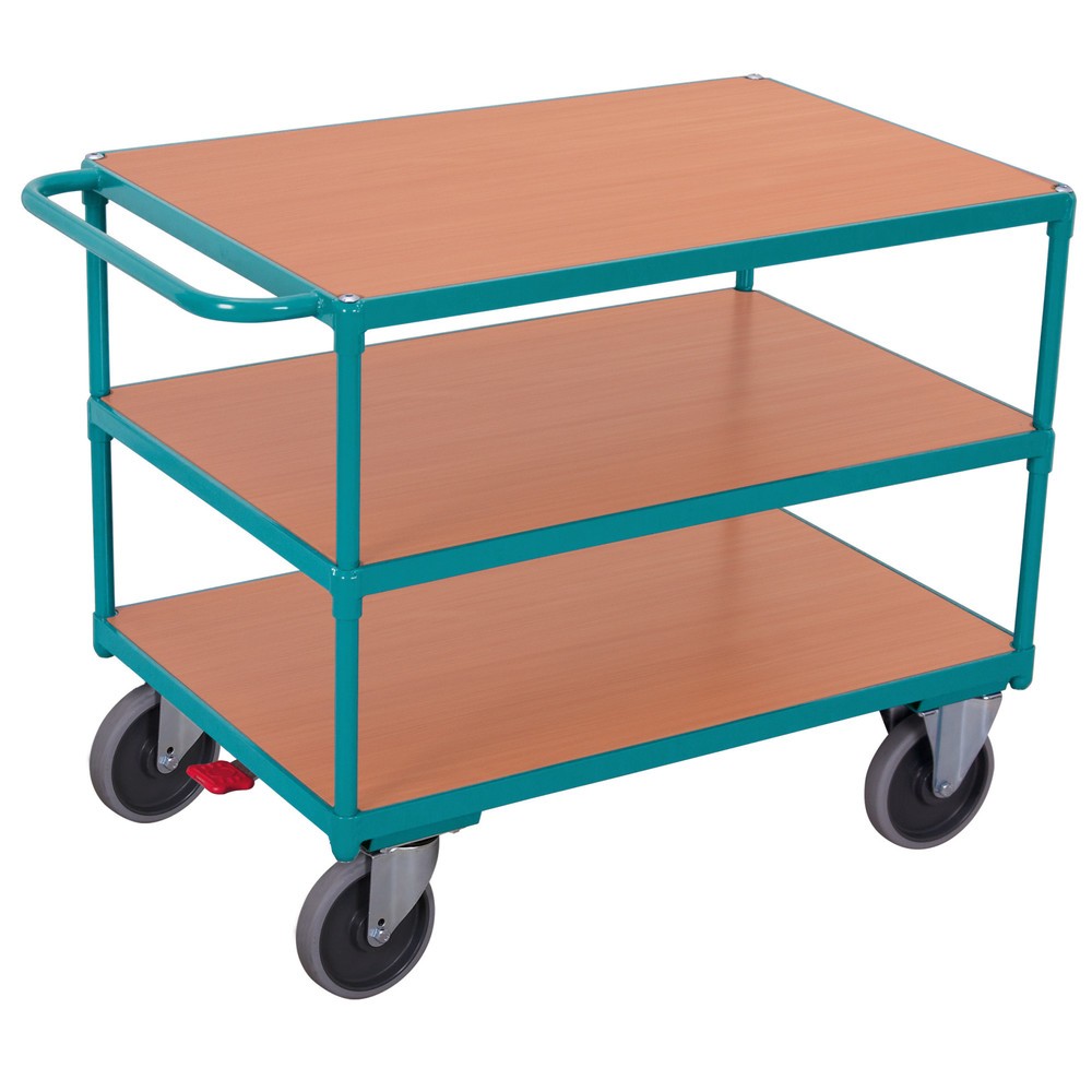 Tischwagen Ameise®, waagerechter Bügel, 3 Etagen à 1.000 x 700 mm, TK 500 kg