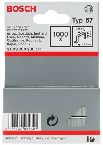 Bosch Flachdrahtklammer Typ 57 BxL 10,6x8mm Dicke 1,25mm 1000 St