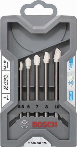 Bosch Fliesenbohrer-Set CYL-9 Ceramic 5tlg. L.70mm D.5,5/6/7/8/10mm