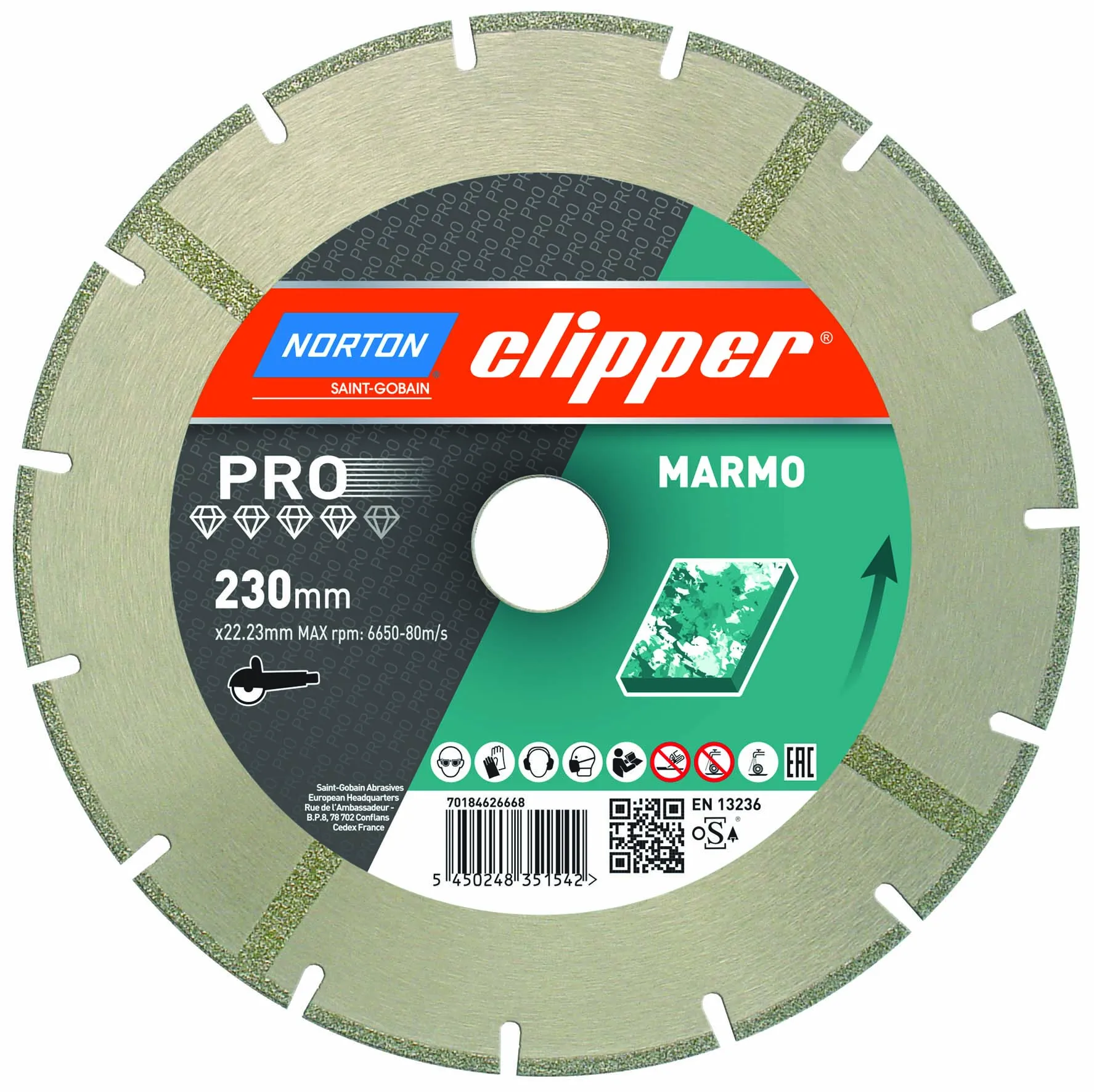 Norton Clipper Diamanttrennscheibe Pro Marmo - 50  x  6 mm